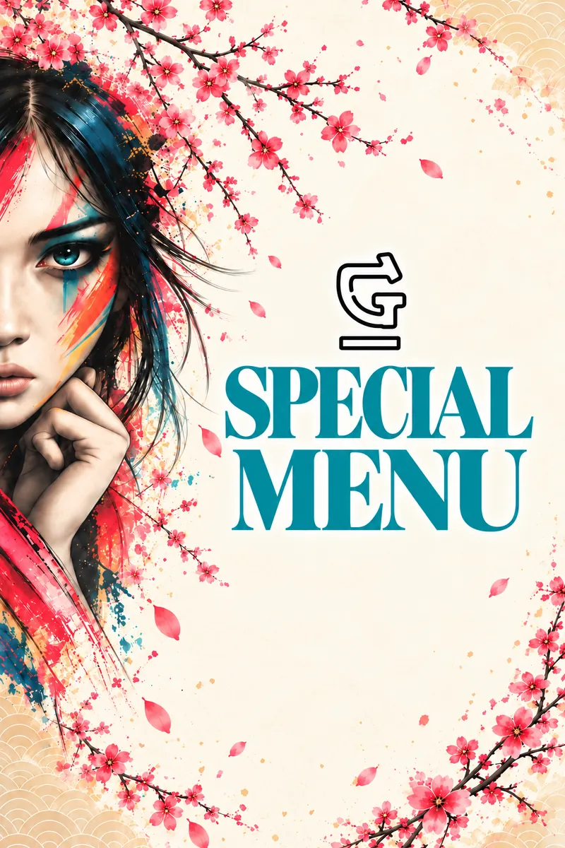 Special Menu cover with cherry blossom